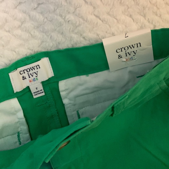 💚 Crown &‎ Ivy kids Kelly green boys shorts - Picture 3 of 8